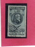 ITALIA REPUBBLICA ITALY REPUBLIC 1950 GAUDENZIO FERRARI USATO - USED - OBLITERE´ - 1946-60: Oblitérés