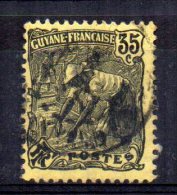 French Guiana - 1906 - 35 Cents Gold Washer - Used - Used Stamps