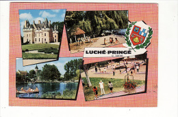 Carte 1970 LUCHE PRINGE :multivues Mini-golf,château - Luche Pringe