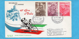 ENVELOPPE -Illustrée-SAN MARINO-- 3 Stamps -cyclisme -48ème Giro D'italia -1965 - Radsport