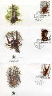 WWF - INDONESIE - 1990  3 FDC PONGO PYGMAEUS - FDC