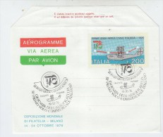 Italy AEROPHILATELIC DAY AEROGRAMME FDC 1976 - Other & Unclassified