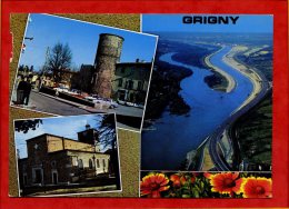 * GRIGNY ( Multiples Vues, Automobiles, Jeu TOURNEZ MANEGE Au Dos ) - 1987 - Grigny