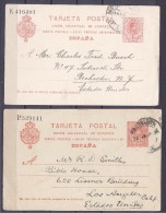 Spain1910:Postcards(2)from 2Series (note They Are Varieties)mailed To US - 1850-1931