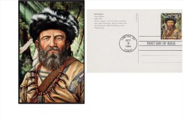 LEGENDS OF WILD WEST - JIM BRIDGER USA 1994 FDC UX 180 PRE-PAID POST CARD Law Hunting Prepaid - American Indians
