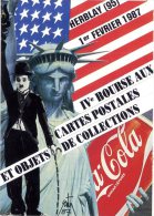 HERBLAY 1987  -  STATUE DE LA LIBERTE  -  CHAPLIN  -  COCA COLA  -   ILLUSTRATION DE E. QUENTIN  -  1987 - Quentin