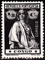 CONGO - 1914-  Ceres.  1/2 C.  D. 15 X 14,  Papel Porcelana Médio, (l-l)  * MH   MUNDIFIL  Nº 100 - Congo Portugais