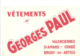 Buvard Georges Paul Vêtement Valenciennes St Amand Condé Bruay En Artois - Textile & Clothing