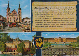 7431- LUDWIGSBURG- CHURCH, MONREPOS CASTLE, LUDWIGSBURG CASTLE, CAR, BOATS - Ludwigsburg