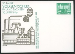 DDR PP16 B2/008 Privat-Postkarte VOLKSENTSCHEID SACHSEN Limbach-Oberfrohna 1981 NGK 3,00 € - Cartoline Private - Nuovi