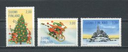 FINLANDE 1998 N° 1423/1425 ** Neufs = MNH Superbes Cote 4,25 € Noël Christmas Enfants Sapin Chiens Dogs Luge Cabane Ch - Nuovi