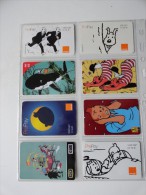 LOT OF 8 PHONECARDS TINTIN - BD