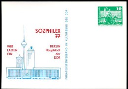 DDR PP16 C2/002a Privat-Postkarte SOZPHILEX Gebäude Berlin 1976 NGK 3,00 € - Private Postcards - Mint