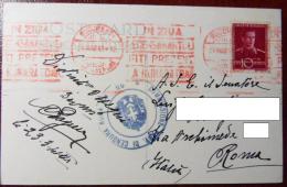 ROMANIA 1941 24 Marzo BUCAREST Cartolina Animata Viaggiata X ROMA - TIMBRO Doppio Tondo E Stemma CENSURA - VEDI FOTO - Lettres 2ème Guerre Mondiale