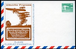 75 Years AIRPORT JOHANNISTHAL Berlin 1984 East German Postal Card PP18 B2/003a - Aerei