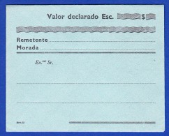 ENVELOPE -- VALOR DECLARADO - Lettres & Documents