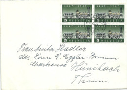 Brief  Zürich Giesshübel - Hünibach  (VB-Frankatur)           1947 - Storia Postale