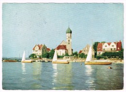 K1561 Halbinsel Wasserburg Am Bodensee - Drei Segelboote Im Hafen / Viaggiata 1963 - Wasserburg A. Bodensee