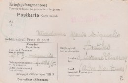 POSTKARTE PRISONNIERS DE GUERRE CAMP DE KRIEGSGEF-OFFIZIERLAGER POUR ANTIBES 1942 - Guerre De 1939-45