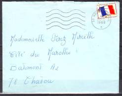 MILITARIA  Lettre  De 33 HOURTIN NAVAL    Le 20 5 1968  DRAPEAU  F.M.   Pour 78 CHATOU - Francobolli  Di Franchigia Militare