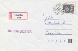 I9017 - Czechoslovakia (1985) 357 09 Habartov; R-letter, Postage Due Stamp Used As A Standard Postage Stamp! - Segnatasse