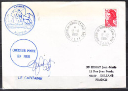 MARTIN DE VIVIES  ST PAUL AMS    T.A.A.F. Le 12 12 1984  BAPMER-AUSTRAL   Courrier Poste En Mer Pour 45100 ORLEANS - Schiffspost