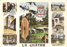 LA CHATRE - Carte Multi-vues - CPSM GF Colorisée Timbrée 1952 - La Chatre