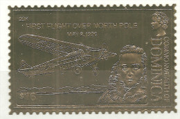 Dominique Neufs Sans Charniére ( OR ) FIRST FLIGHT OVER NORTH POLE  MAY 9, 1926 ( GOLD ) - Dominique (1978-...)