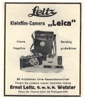 Original Werbung - 1930 - LEICA Camera Von Ernst Leitz In Wetzlar !!! - Fototoestellen