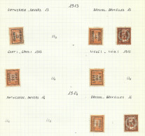 Belgique Lot Préoblitérés - Roulettes 1910-19