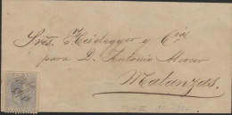 O) 1883 CARIBE, SPANISH ANTILLES, 1883 ALFONSO, GREY TYPE III RETOUCHED, MORTUARY LETTER, MANUSCRIPT CANCELLATION P - Prefilatelia