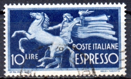 ITALY 1945 Express - Horse & Torch Bearer -   10l. - Blue  FU - Poste Exprèsse