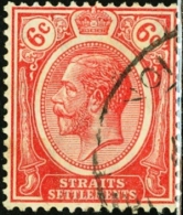 STRAITS SETTLEMENTS, BRITISH COLONY, COMMEMORATIVO, RE GIORGIO V, 1927, FRANCOBOLLO USATO, Mi 180b, Scott 189, YT 229 - Straits Settlements