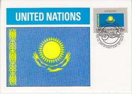 United Nations New York 1997 Flag Kazakstan 1v Maximum Card (18240) - Maximumkaarten