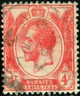 STRAITS SETTLEMENTS, BRITISH COLONY, COMMEMORATIVO, RE GIORGIO V, 1921, FRANCOBOLLO USATO, Mi 164, Scott 183, YT 169 - Straits Settlements