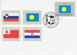 United Nations New York 2001 Flag Palau 1v Maximum Card (18246) - Cartoline Maximum