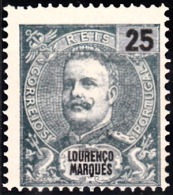 Lourenço Marques -1898-1901,  D. Carlos L.  25 R.  D. 13 1/2  (*) MNG   MUNDIFIL  Nº 37c - Lourenco Marques