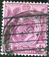 STRAITS SETTLEMENTS, BRITISH COLONY, COMMEMORATIVO, RE GIORGIO V, 1912, FRANCOBOLLO USATO, Mi 123a, Scott 112, YT 122 - Straits Settlements