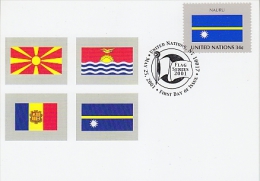 United Nations New York 2001 Flag Nauru 1v Maximum Card (18247) - Cartes-maximum