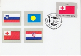 United Nations New York 2001 Flag Tonga 1v Maximum Card (18248) - Maximum Cards