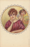 FEMMES - ENFANTS - ANGES - Jolie Carte Fantaisie Femme Avec Enfant CUPIDON Signée COLOMBO - Colombo, E.