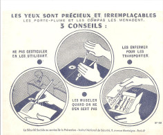 Buvard Les Yeux Sont Précieux Et Irremplaçables, 3 Conseils  La Sécurité Sociale Au Service De La Prévention - Bank & Insurance