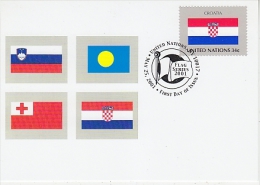 United Nations New York 2001 Flag Croatia 1v Maximum Card (18249) - Cartes-maximum