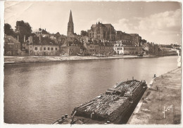 Yonne - 89 - Auxerre - Péniche Transportant Du Bois Ed Photo Yvon , Vue Générale En 1957 - Auxerre