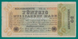 1923 GERMANY RARE 50 MILLIARDEN MARK KRAUSE 120a AVERAGE/GOOD CONDITION - 50 Miljard Mark