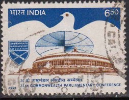 India Used 1991, Commonwealth Parliamentary Association Conf., Globe, Bird Dove,   (image Sample) - Used Stamps