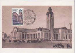 FINLANDE CARTE PHILATELIQUE YVERT  663  HELSINKI LA GARE - Maximumkarten (MC)