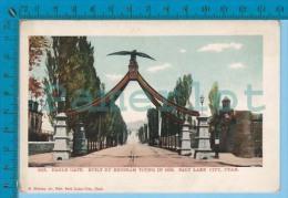 Salt Lake City ( Eagle Gate, Undivided Card ) Post Card Carte Postale 2 Scans - Salt Lake City