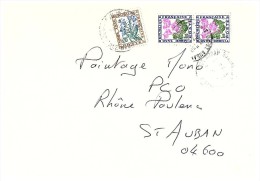 Lettre Taxée, 1981, Pas Affranchie. ST AUBAN , Taxe 2.30Fr, 3 Timbres  FLEUR  /6000 - 1960-.... Storia Postale