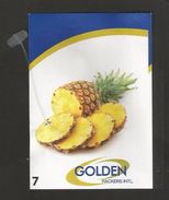 # PINEAPPLE GOLDEN PACKERS INTL. Calibre 7 Fruit Tag Balise Etiqueta Anhanger Ananas Pina Costa Rica - Fruit En Groenten